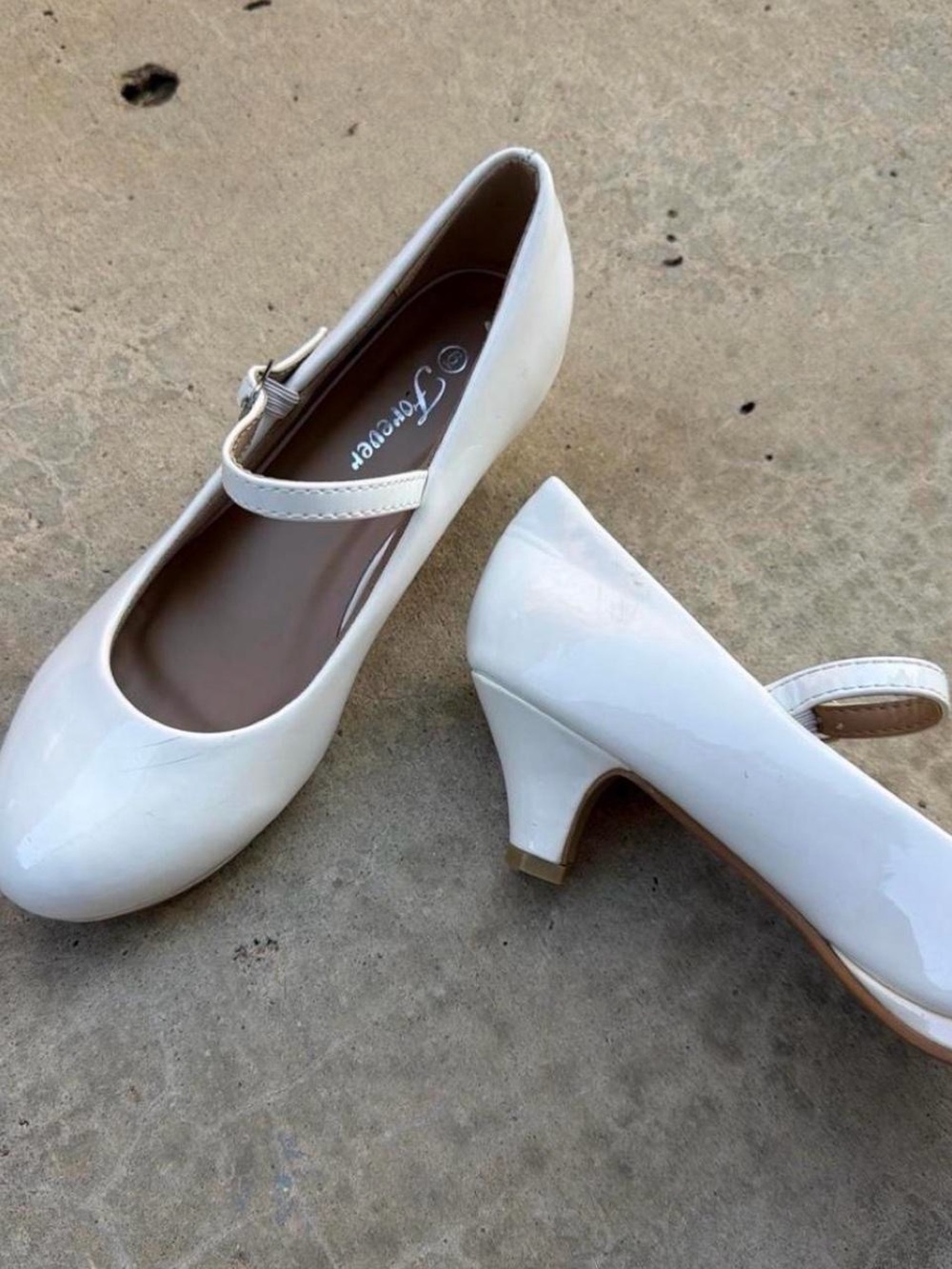 White Kitten Heels